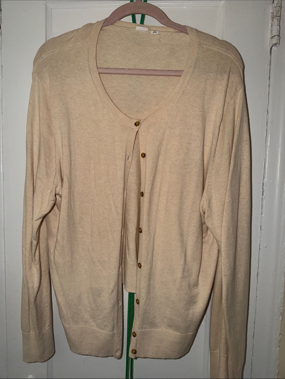 GAP Women's Cream Button-Up Lightweight Cardigan